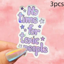 Purple Text Star, No Time For Toxic People, Gentle Yet Attitude-Driven Self-Protection Sticker, Core Is Refusing Depletion And Guarding Your Emotional Boundaries, Waterproof Vinyl Sticker - Durable Matte Surface, Self-Adhesive Bumper Sticker, Suitable For Cars, Windows, Laptops, Trucks, Water Bottles - Multi-Functional Durable Design, Car Sticker - Vinyl - View 13