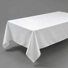 1pc Rectangular Satin Tablecloth, Suitable For Mother's Day And Holiday Decorations, Parties, Banquets, Camping, Picnics, Barbecues, Indoor And Outdoor Daily Use. - White - View 9