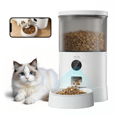 Smart Automatic Cat Feeder With 1080P HD Night Vision Camera, 2‑Way Audio 2.4G WiFi App Controlled Pet Food Dispenser, Vacuum Preservation, Removable Ceramic Bowl For Cats & Small Dogs