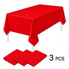 3pcs/12pcs/20pcs White Disposable Tablecloths, Rectangular Plastic PE Waterproof Dining Table Cover, Banquet Birthday Wedding Party Gathering Tablecloth, Tabletop Decoration Supplies - Multicolor - View 11