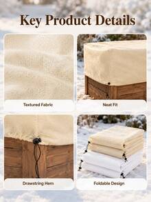 Raised Garden Bed Winter Plant Cover, Breathable Non-Woven Fabric Frost Protection Blanket With Drawstring, Windproof, Cold-Proof, Pest-Proof, Reusable Outdoor Planting Box Vegetable Seedling Cover - Multi-color - View 3