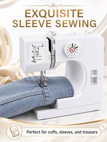 SMEGGEMS Sewing Machine With 12 Built-In Stitches, Portable Household Tabletop Design, Multi-Function Stitch Selection, Adjustable Stitch Length And Automatic Bobbin Winding - White - View 4