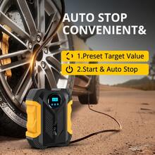 Carsun 12V 150Psi Portable Car Air Compressor Pump, Wired Digital Tire Inflator Pump, Bicycle Pump With LED Light - Yellow - View 7
