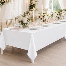 8pcs Disposable Rectangular Solid Color Tablecloth Plastic PEVA Dessert Table Party Decoration Waterproof Oil-Proof Table Cover - Multicolor - View 3