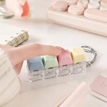 1pc Funny Keycap Keyboard Keychain, Stress Relief Toy Key Chain, Suitable As A Decompression Gift For Friends - Morandi Colors - View 4