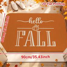 1/2件裝秋季門墊 Hello Fall 秋季主題法蘭絨地墊，舒適柔軟吸水防滑可機洗，多功能居家地板墊，適用於玄關、走廊、客廳、廚房、浴室、洗衣房及感恩節節日裝飾 - 彩色 - 查看 14