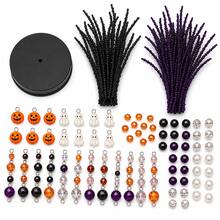 2 Set DIY Beaded Tree Craft Kit, Halloween Pumpkin, Ghost And Purple Bead Theme Handmade Ornament Making Supplies For Tabletop Decor, Home Display, Craft Projects, Seasonal Party Decoration, Creative Gifts And Holiday Room Decor - DIY Handmade Beading - View 5