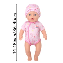 Doll Rompers, Including Printed Head‑Wrap Hats And Short‑Sleeve Bodysuits, Fine And Smooth Stitching, Suitable For 36‑45‑Centimeter / 14‑18‑Inch Newborn Dolls, Perfect For Parent‑Child Interaction, Ideal Holiday Gifts (Dolls Not Included) - Multicolor - View 3