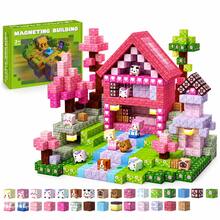 20-300pcs Magnetic Building Blocks Children's Toys, Pink Forest Park Set, With Cute Character Blocks, Princess Magnet Game, Educational Toys, STEM Sensory Gift - Multicolor - View 3