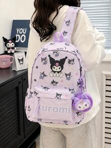 Sanrio Backpack, Cute Fashion Student School Bag, Women's Colorblock Large Capacity Foldable Outdoor Daily Backpack - Multicolor - View 2