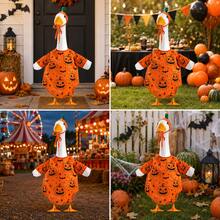 Halloween Porch Goose Outfit Pumpkin Goose Costume For Outdoor Lawn Decor | For 23" Lawn Plastic/Cement Statue, Courtyard Garden Patio Yard Decoration - Type a - View 8