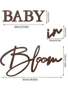 1件裝 Baby Blooming Logo 毛氈字母，適用於嬰兒洗禮 Logo、Baby Blooming 派對裝飾背景 - 彩色 - 查看 2