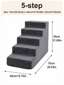 1pc Right Angle Pet Stairs, 3/4/5 Steps High Elasticity Sponge Climbing Ladder Suitable For Elderly And Disabled Pets To Get On Sofa And Bed, Non-Slip And Removable Washable - Multicolor - View 33