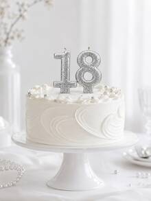 1pc Sequin Number Birthday Candle 0-9 Silver Age Candle, Elegant Cake Decor Topper, Suitable For Children And Adult Birthday Parties, Anniversaries, Weddings And Celebration Events - View 11