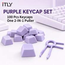 Purple PBT XDA Profile Keycap 30/50/100Pcs Mechanical Keyboard DIY Replacement Key Caps Kit Universal Gaming Keyboard Accessories With Free 2-In-1 Keycap Switch Puller - View 5
