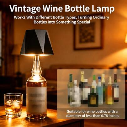 LED Wireless Sensor Wine Bottle Light, USB Rechargeable, Sensitive Touch Switch, 3-Color Adjustable Light, Multi-Scene Small Table Lamp, Direct Insert/Flat Use, Elegant & High-End, Creative DIY Wine Bottle, Suitable For Living Room, Bathroom, Bar, Restaurant And Entertainment Venue Atmosphere Decoration Lighting