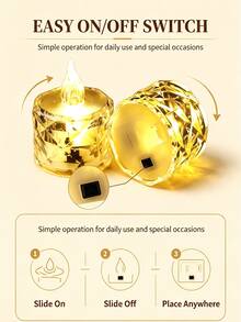 LED Electronic Candle Light Ins Rose Tea Wax Transparent Crystal Night Light Proposal Atmosphere Lamp - Candle - View 9