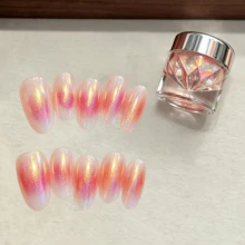 Aurora Fine Shining Nail Powder Chameleon Powder Mirror Bright Powder Untuk Menciptakan Nail Art Berkilau Untuk Penggunaan Sehari-hari, Pesta, dan di Salon Kuku French - MultiWarna - View 6