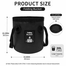 20L Collapsible Water Bucket With Carry Handle, Portable Folding Camping Bucket For Fishing, Car Washing, Hiking, Picnic And Emergency Water Storage - Multicolor - View 11