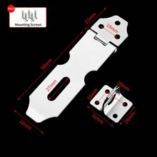 Vintage Stainless Steel Buckle Lock Strap With Lock Hole, Surface Mounted Cabinet Door Lock, Antique Lock Plate, Suitable For Wooden Doors, Main Doors, Drawers - A - View 15