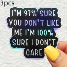97% Don't Care, Anti-Appearance Anxiety, Anti-People Meme Sticker - Waterproof Vinyl Sticker - Durable Smooth Surface, Self-Adhesive Bumper Sticker, Suitable For Cars, Windows, Laptops, Trucks, Water Bottles - Multi-Purpose Durable Design, Car Sticker - Vinyl - View 13