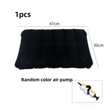 4pcs/2pcs/1pc Flocked Rectangular Inflatable Double-Sided Pillow - Soft Comfortable Waterproof Wear-Resistant Fabric, Compact Foldable Portable, Suitable For Camping, Travel, Head Neck Waist Support - Multicolor - View 10
