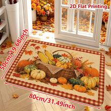 1/2pcs Autumn Door Mat, Autumn Harvest Theme Flannel Door Mat, Comfortable Soft Absorbent Non-Slip Machine Washable, Multi-Functional Home Entrance Carpet, Kitchen Bathroom Mat, Entryway Hallway Bedroom Living Room Patio Decor, Thanksgiving Autumn Holiday Decoration Mat - Multicolor - View 11