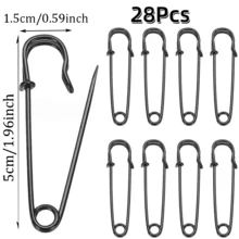 10/20/28Pcs Metal Large Safety Pins 50mm75mm/1.96inch2.95inch Two Sizes DIY Sewing Tools Wedding Brooches Clothing Accessories Handmade, Gold Silver Gun Black Antique Bronze - Multicolor - View 16