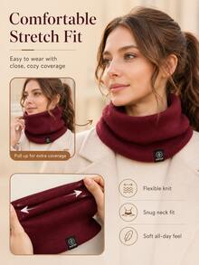 Unisex Warm Neck Warmer/Neck Gaiter, Elastic Neck Protection, Soft Warm Face Mask, Suitable For Autumn/Winter, Ideal For Outdoor Activities, Hiking, Cycling And Travel, Machine Washable, Comfortable And Cozy - Multicolor - View 3