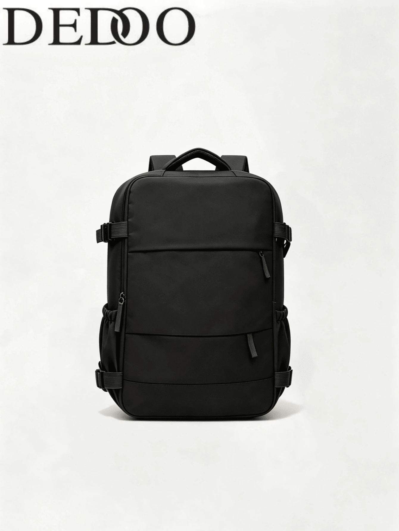 Dedoo Black Water Resistant Nylon Large Travel Backpack,Multi Compartments Side Pocket Adjustable Buckle Straps For Air Travel School Gym Weekend Daily Work - Black - View 1