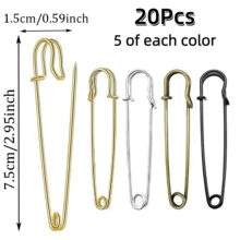 10/20/28Pcs Metal Large Safety Pins 50mm75mm/1.96inch2.95inch Two Sizes DIY Sewing Tools Wedding Brooches Clothing Accessories Handmade, Gold Silver Gun Black Antique Bronze - Multicolor - View 18