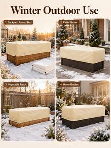 Raised Garden Bed Winter Plant Cover, Breathable Non-Woven Fabric Frost Protection Blanket With Drawstring, Windproof, Cold-Proof, Pest-Proof, Reusable Outdoor Planting Box Vegetable Seedling Cover - Multi-color - View 2