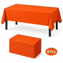 8pcs Disposable Rectangular Solid Color Tablecloth Plastic PEVA Dessert Table Party Decoration Waterproof Oil-Proof Table Cover - Multicolor - View 11