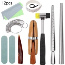 KLONKEE 4pcs/12pcs Ring Size Measurement Tools & Jewelry Tool Set, Includes Manual Ring Making Measurement Tools, Suitable For Ring Resizing - Multicolor - View 1