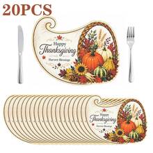 20/50Pcs Thanksgiving Fruit Basket Paper Placemats, Multi-Scene Use Table Mats, Fruit Basket Shaped Cartoon Style Placemats, Suitable For Thanksgiving, Harvest Festival Table Decoration - View 9