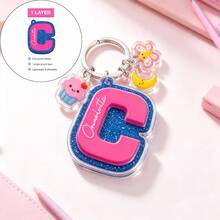 Custom Name Keychain Personalized Kids Bag Name Tag With Charms, Kids Bag Tag With Icon For Backpack, Lunch Box Tag, Back To School Gifts - Multicolor - View 11