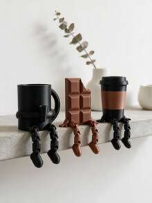 1pc Coffee Lover's Gift, Coffee Decor, Cafe Gift, Coffee Corner Decor, Coffee Station Decor, Coffee Shop Shelf Decor, Special Black Series - Multicolor - View 2