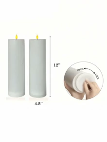 1/2件裝柱狀蠟燭，適用於居家裝飾、婚禮、桌心裝飾、季節性陳列、燈籠、戶外露台桌 - 白色 - 查看 6