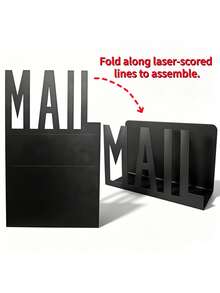 現代簡約黑色金屬鏤空 MAIL 信件架，桌面郵件分類文件收納架，辦公室信封文件儲存，極簡裝飾 - 多色 - 查看 4