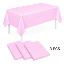 3pcs/12pcs/20pcs White Disposable Tablecloths, Rectangular Plastic PE Waterproof Dining Table Cover, Banquet Birthday Wedding Party Gathering Tablecloth, Tabletop Decoration Supplies - Multicolor - View 12