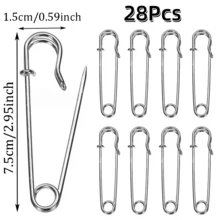 10/20/28Pcs Metal Large Safety Pins 50mm75mm/1.96inch2.95inch Two Sizes DIY Sewing Tools Wedding Brooches Clothing Accessories Handmade, Gold Silver Gun Black Antique Bronze - Multicolor - View 24
