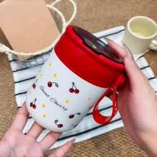 500ml 304 Stainless Steel Healthy Fashionable Cute Cherry Portable Breakfast Cup/Lunch Box Suitable For Camping/Work/School/Hiking - Cute Cherry - View 9