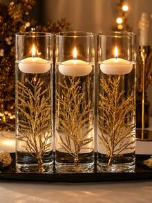 50pcs Artificial Flowers, Suitable For Floating Candle Centerpiece Decoration, 6 Inch Mini Vase Filler, Can Fill Floating Candles, Suitable For Wedding, Dining Table, Party, Home, Restaurant Decoration (Gold) Home Decor Room Decor Vase Glass Vase - Multicolor - View 4