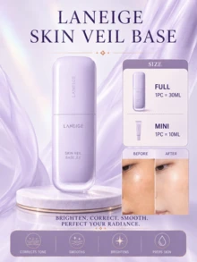 Laneige Lan Zhi 柔膚修飾妝前乳，正裝 30ml，試用裝 10ml，有效保護肌膚免受刺激，保濕控油，適合日常防曬與妝前底妝 - 淡紫色 - 查看 1
