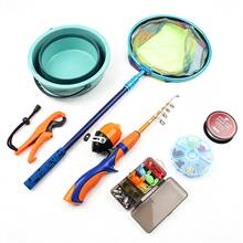 Complete Fishing Kit With Telescopic Fishing Rod And Closed Face Reel, Portable Fishing Gear Set With Fishing Line, Lures, Hooks, Net, Bucket And Accessories, Gift Box Outdoor Fishing Starter Set - Orange - View 13