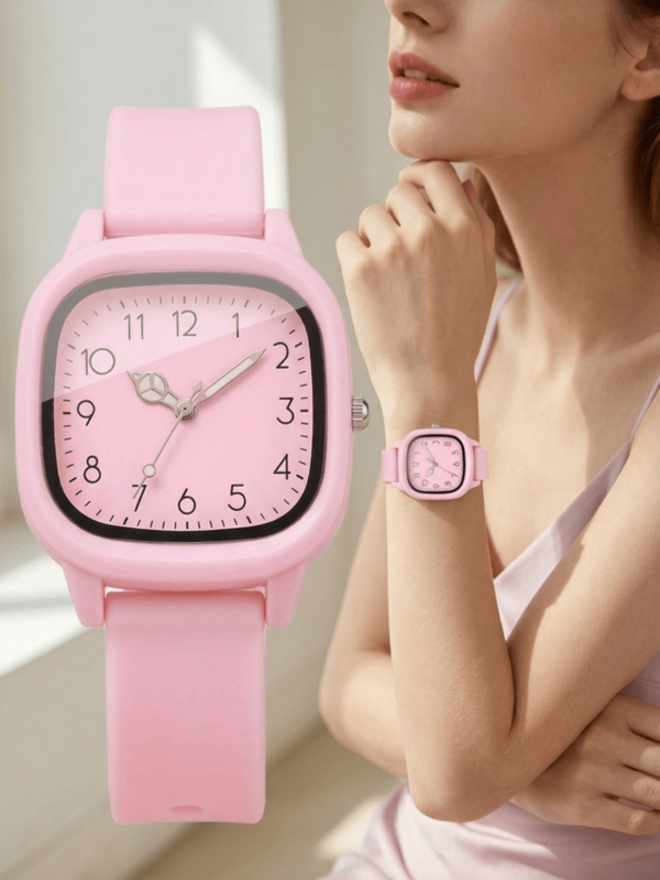 1PC Women's Quartz Watch, Fashion Casual Elegant Minimalist Digital Scale Silicone Strap, Suitable For Daily Wear, Decoration Or Valentine's Day, Thanksgiving And Other Holiday Gifts