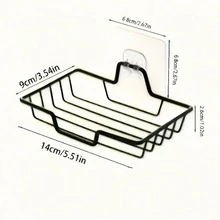 2pcs Stainless Steel Triangle Bathroom Shelf, Includes 1 Cleaning Sponge, No-Drill Wall-Mounted Storage Rack, Suitable For Bathroom, Shower And Bathroom Supplies Multi-Functional Storage Rack - A - View 4