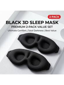 3D Contoured Sleep Mask, Zero Eye Pressure Eye Mask With Adjustable Strap, Deep Sleep, Travel, Nap, Yoga Relaxation - A - View 5