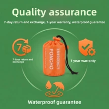 Outdoor Survival Emergency Raincoat, Lightweight Portable Thermal Cloak, Hiking Exploration Emergency Heat-Lock Survival Blanket - Multicolor - View 4