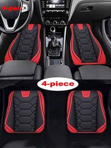 2Dflat 4件組通用尺寸聚酯纖維汽車腳墊套組，全新肌肉印花，非3D，防滑，通用駕駛位置，適用於所有場合 - A - 查看 5